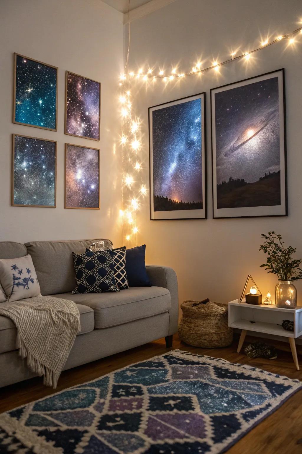 Reach for the stars with celestial-themed paintings.