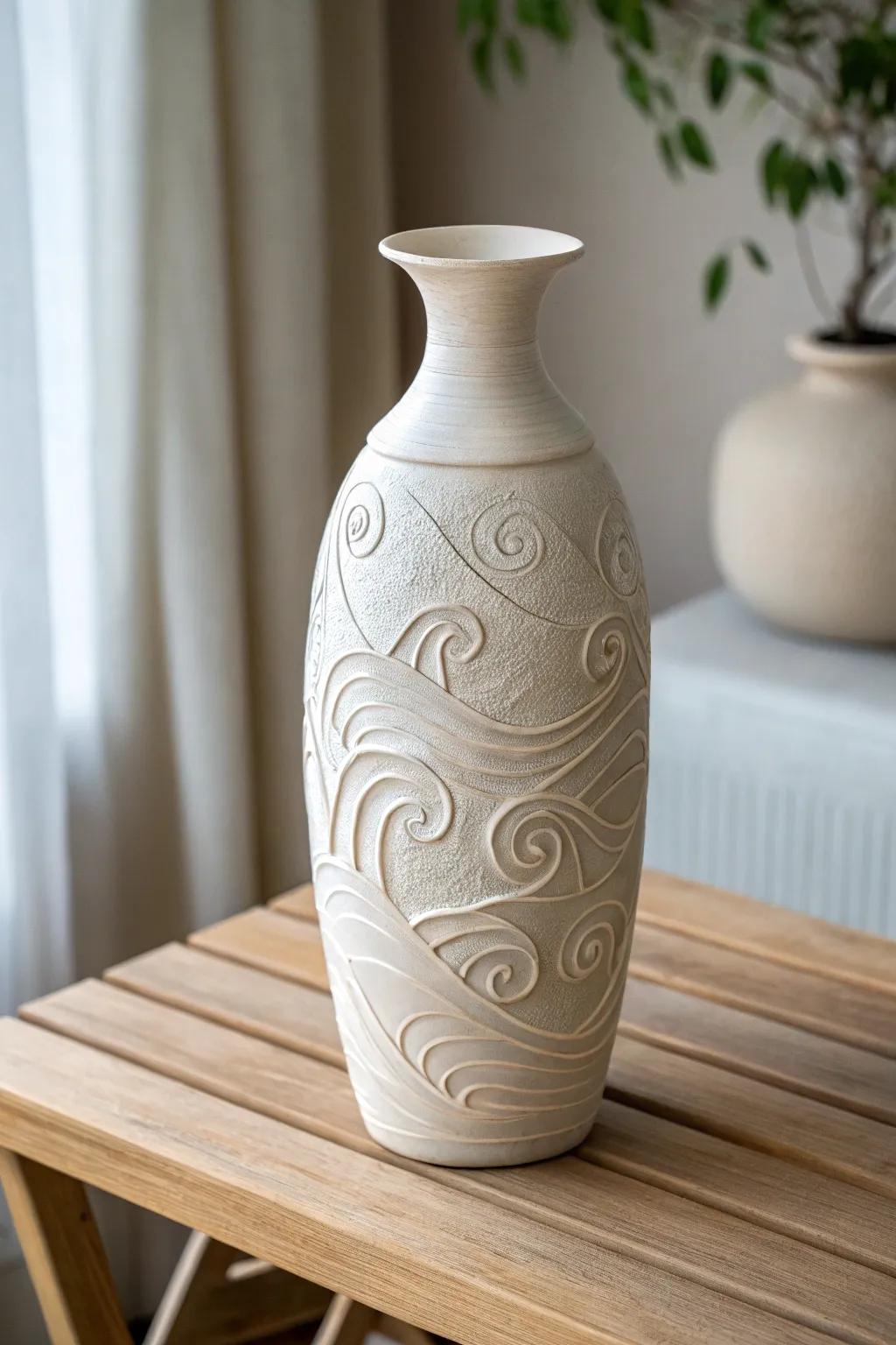Bring the ocean's serenity into your home with these elegantly carved wave patterns.