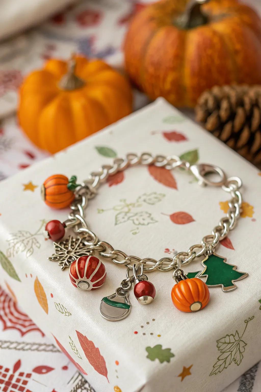 A festive charm bracelet that celebrates the joy of the holidays.