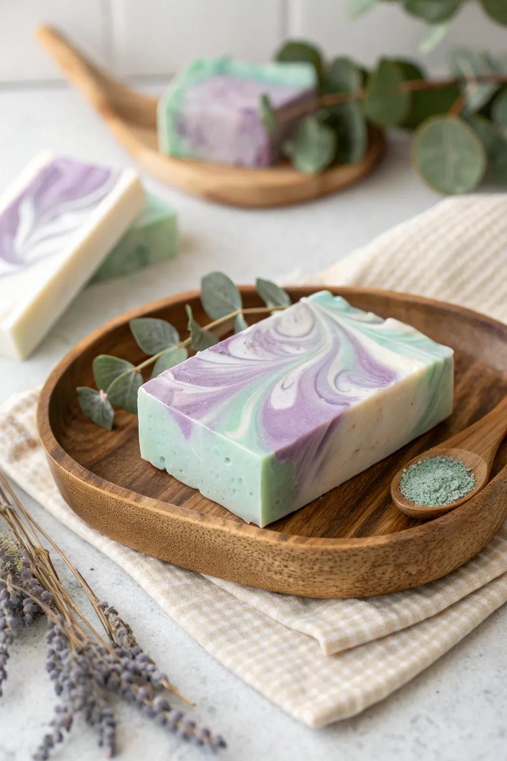 Add a touch of DIY charm to your Christmas gifts with these elegant handmade soap bars.