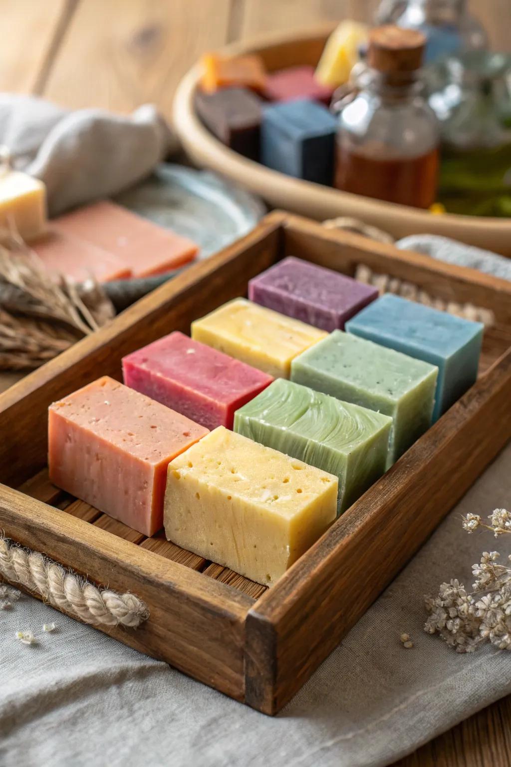 Indulge in luxury with handcrafted soap bars.