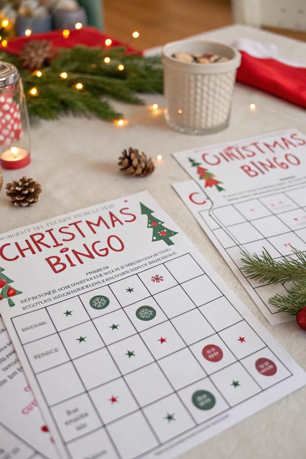 Trivia bingo challenges your holiday knowledge while you play.