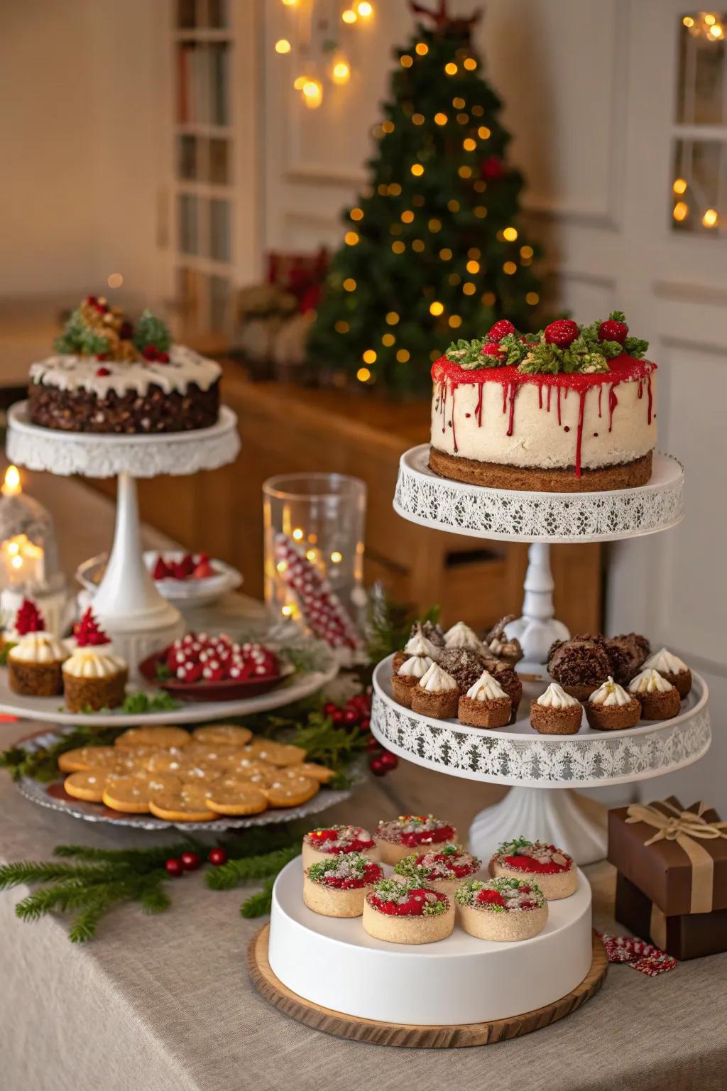 Elevated cake stands add dimension and interest to your dessert display.