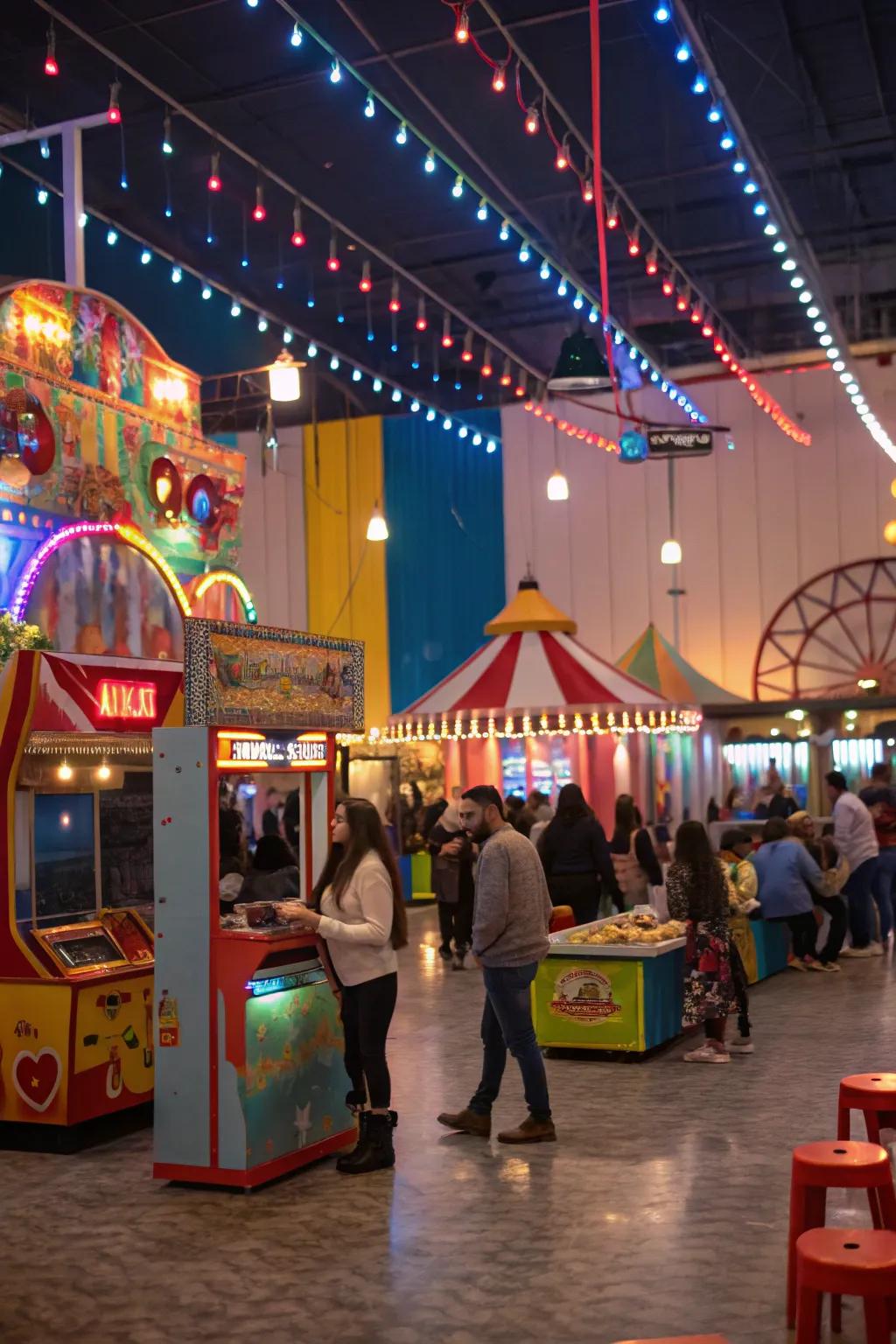 Enjoy festive fun with a Christmas carnival theme.