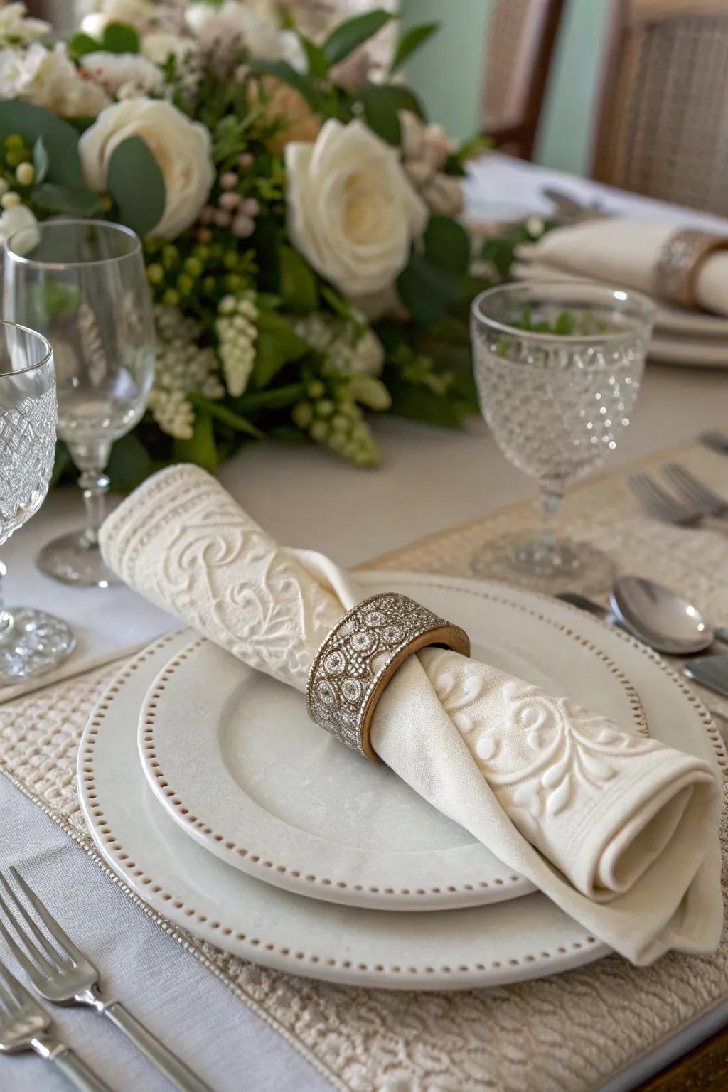 Add elegance to your table with handmade clay napkin rings.