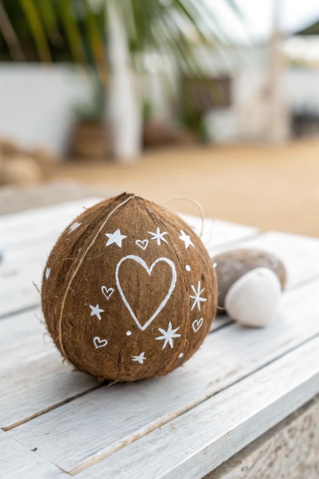 Celebrate the season with minimalist coconut art that shines with festive simplicity.