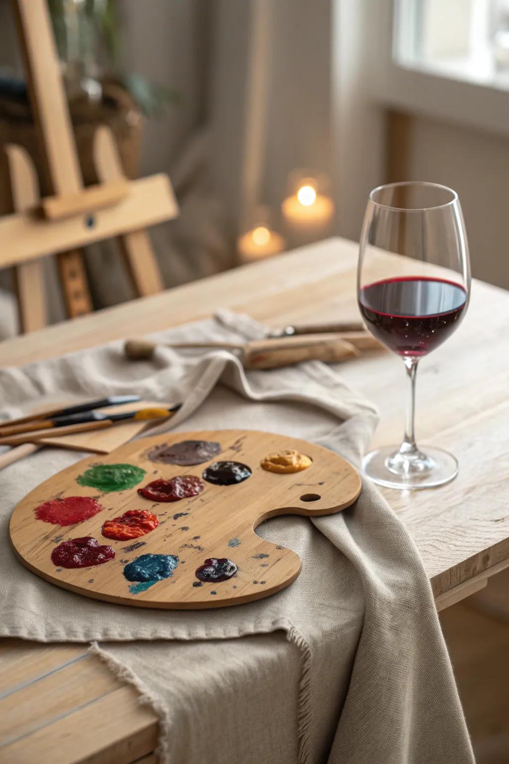 Unwind and create: the perfect setting for an Art & Wine Night.