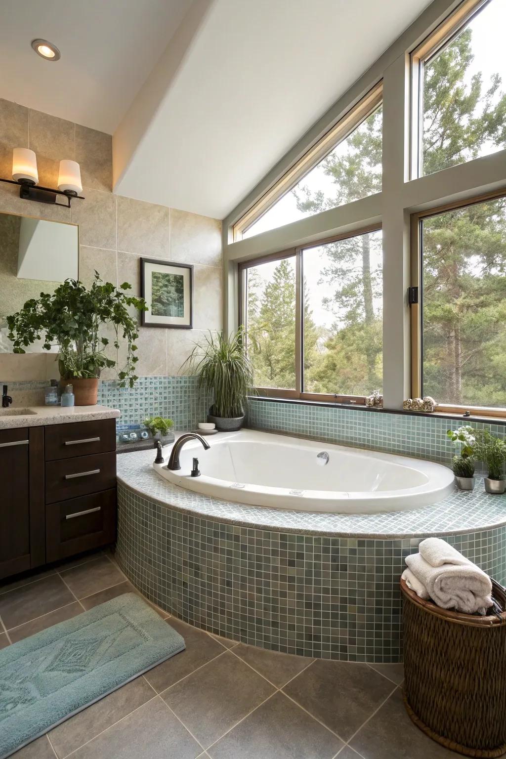 A uniquely shaped tub can serve as an artistic focal point in your bathroom.