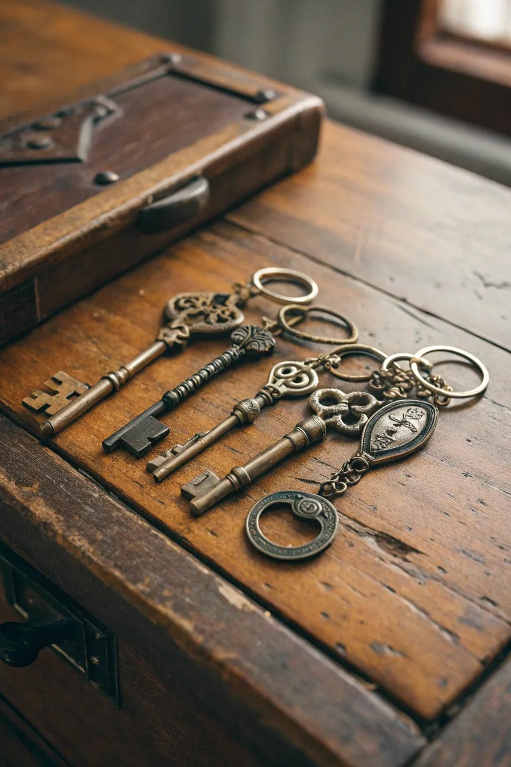 Vintage key keychains: unlocking the past with style.