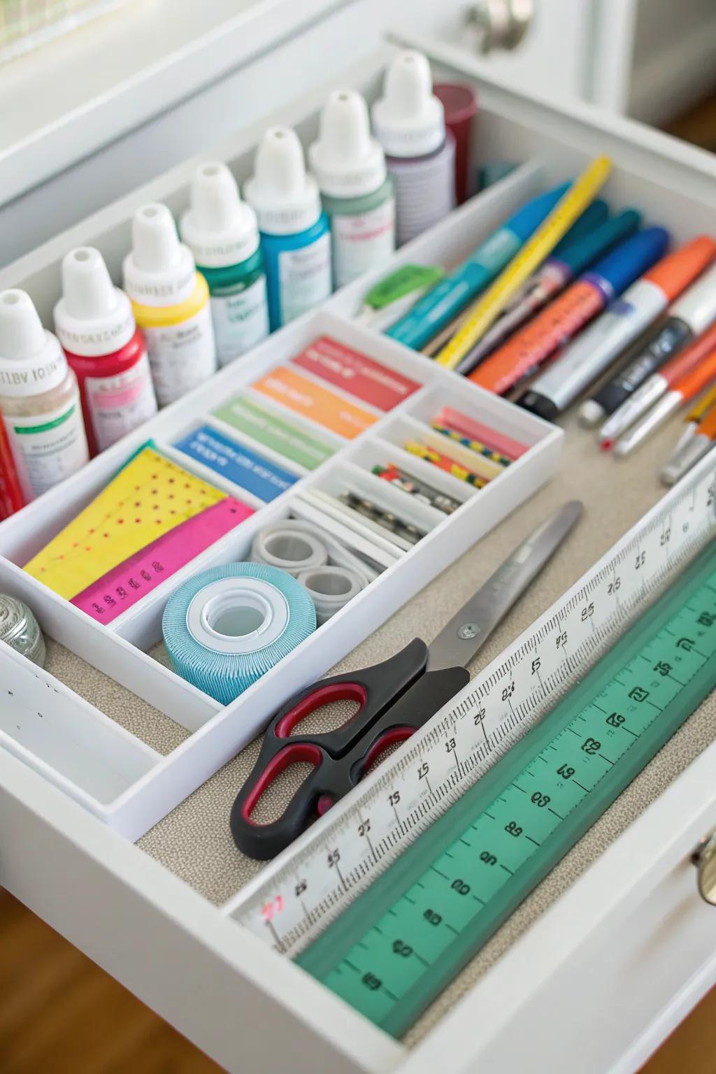 A dedicated space for tools keeps your craft closet organized.