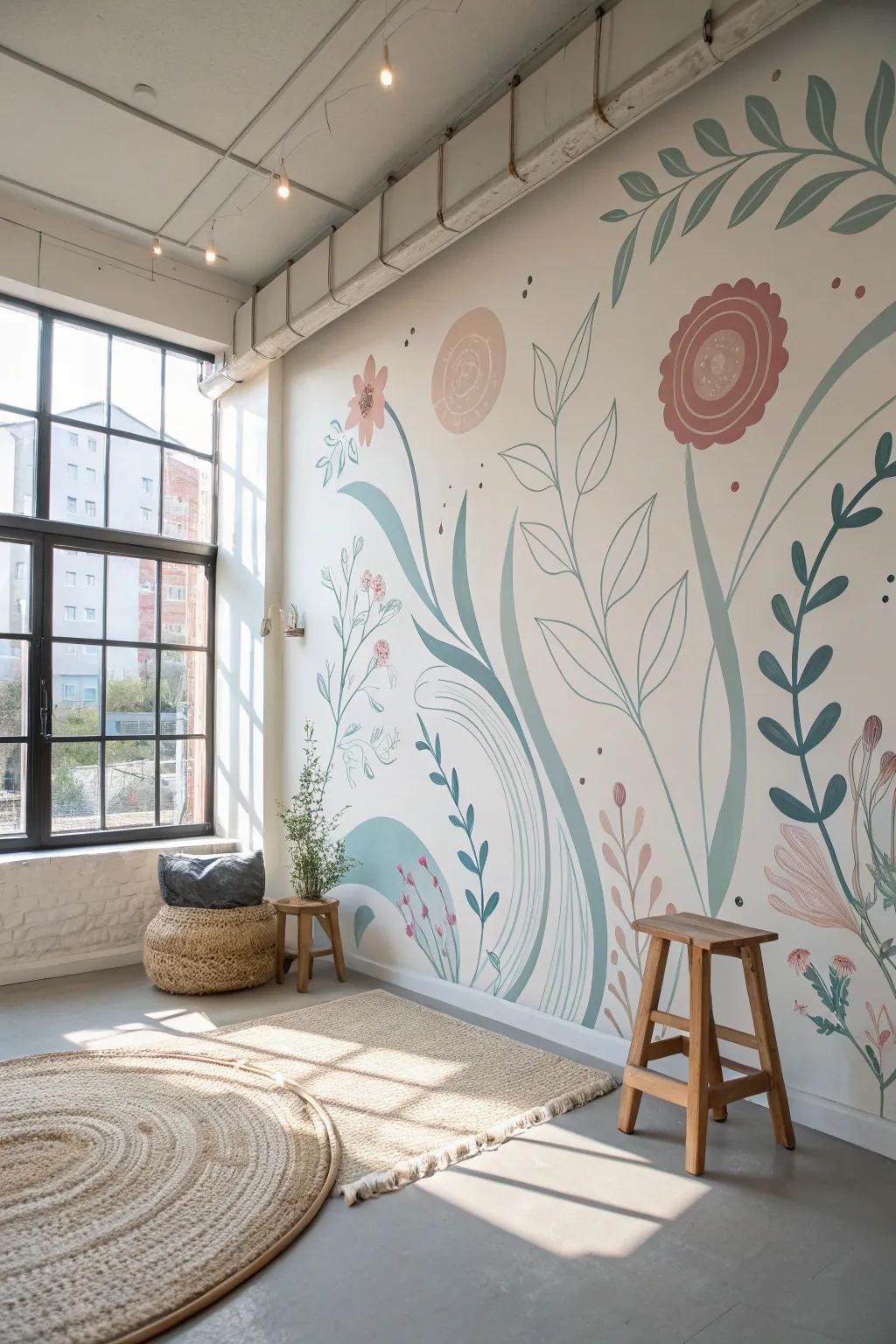 Transform your creative space with a whimsical wall mural that inspires and uplifts!