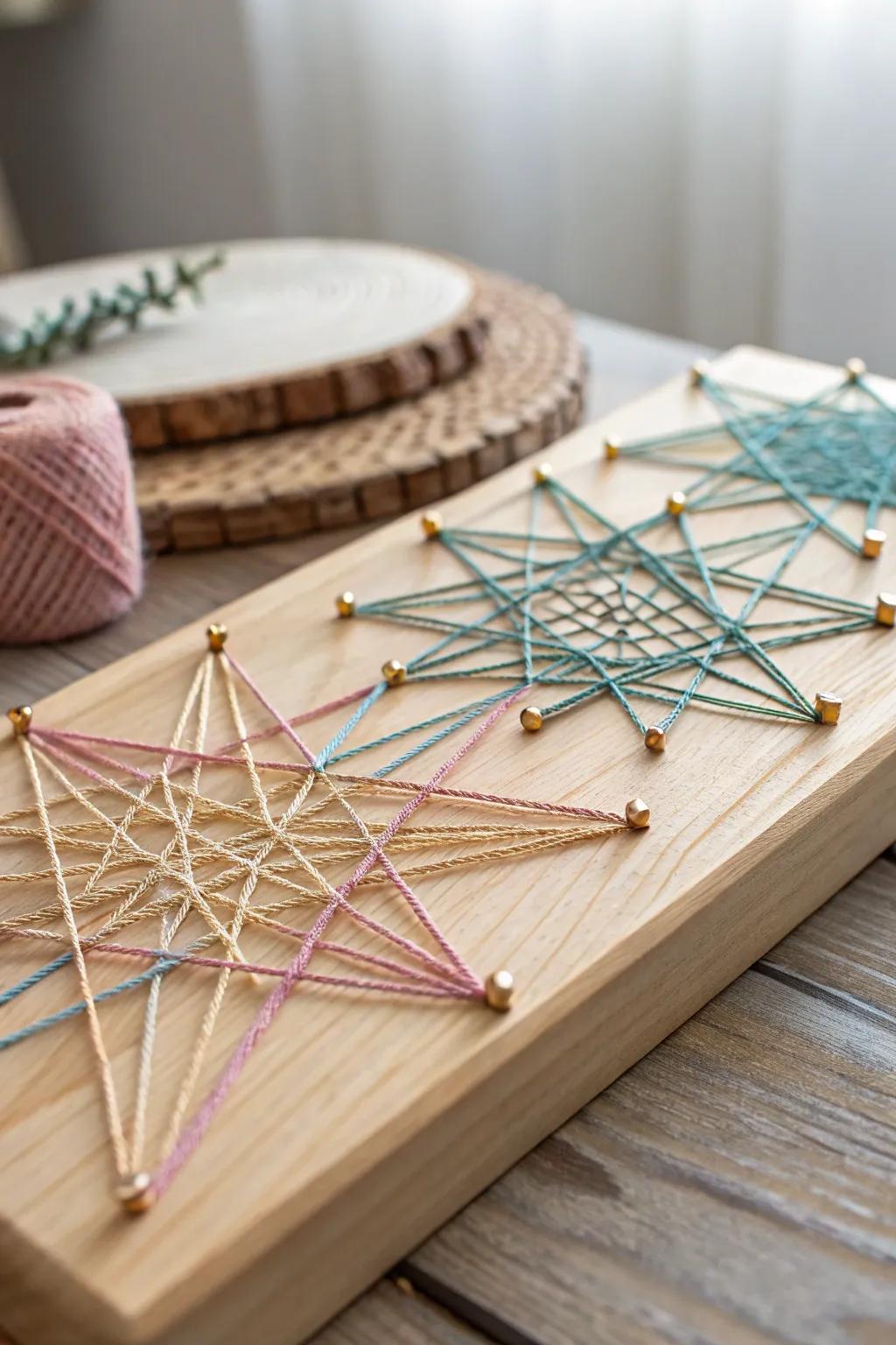 Discover the beauty of simplicity with this stunning string art creation. Perfect for your next crafternoon project!