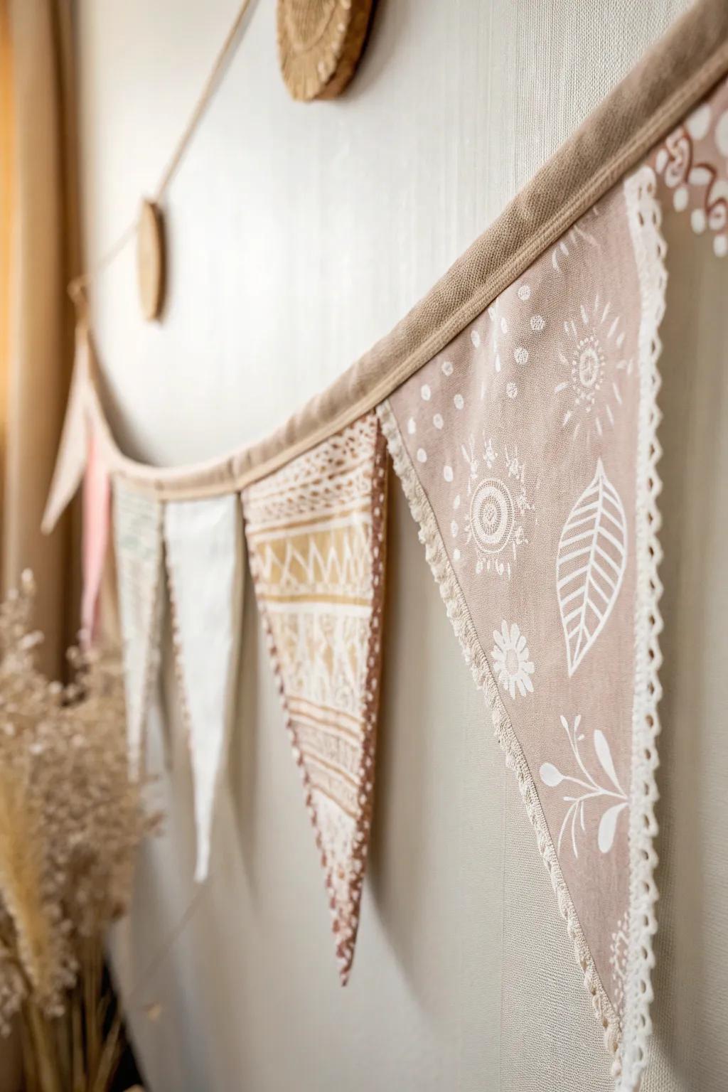 Add a touch of whimsy with handcrafted fabric bunting, perfect for any celebration or cozy nook.