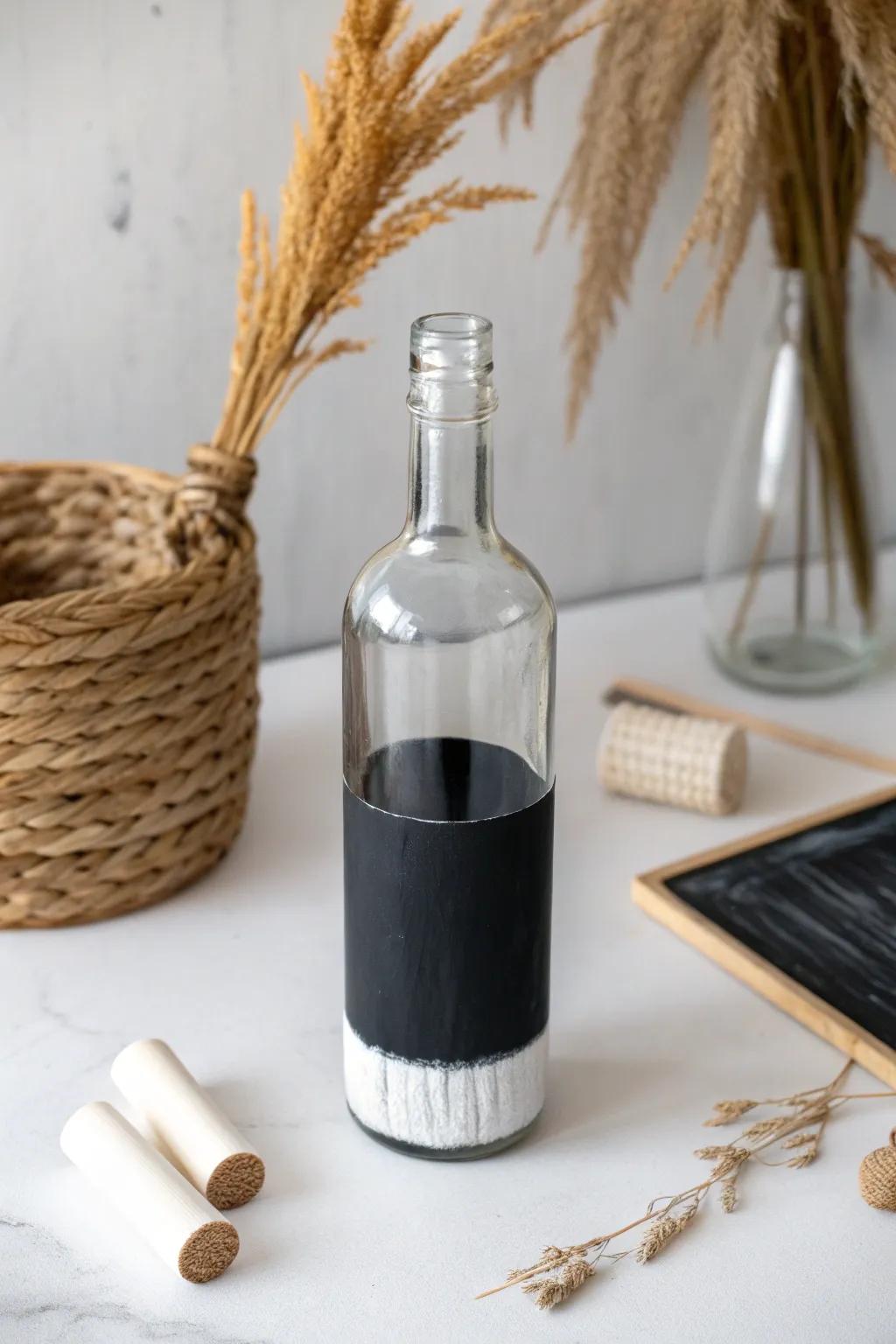 Personalize your space with chic chalkboard label bottles—effortlessly stylish and functional.