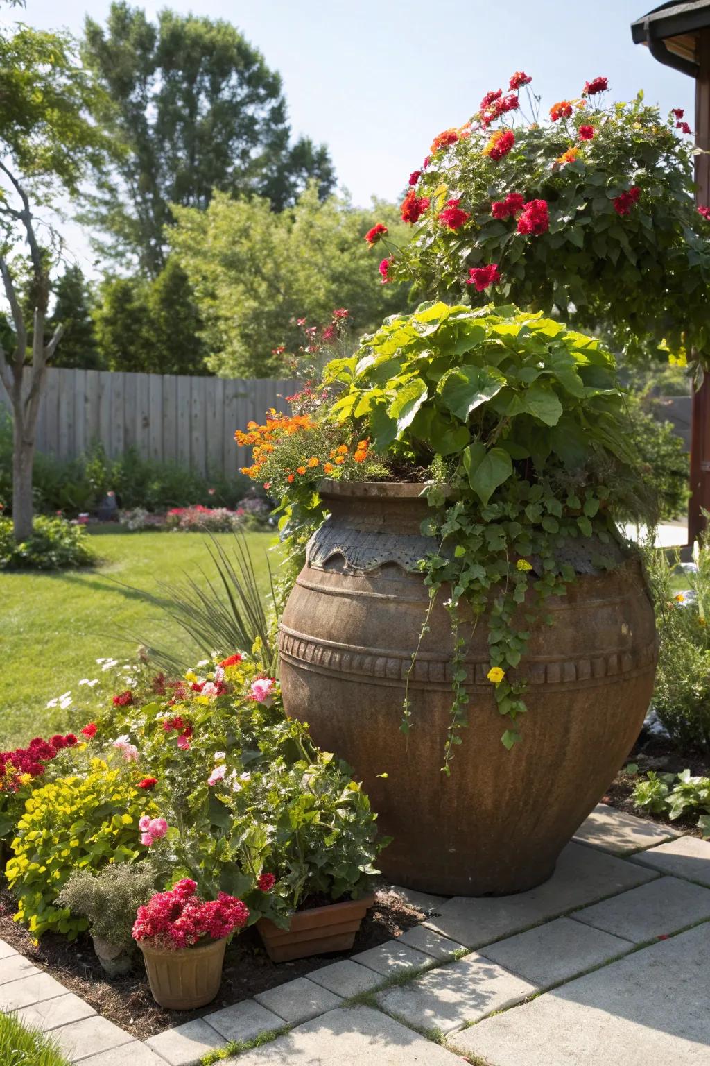 A grand olla makes a stunning addition to your garden.