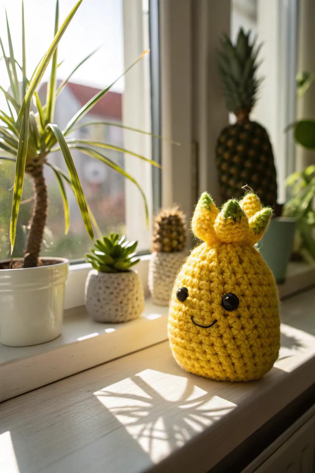 Bring a tropical feel to any room with a pineapple amigurumi.