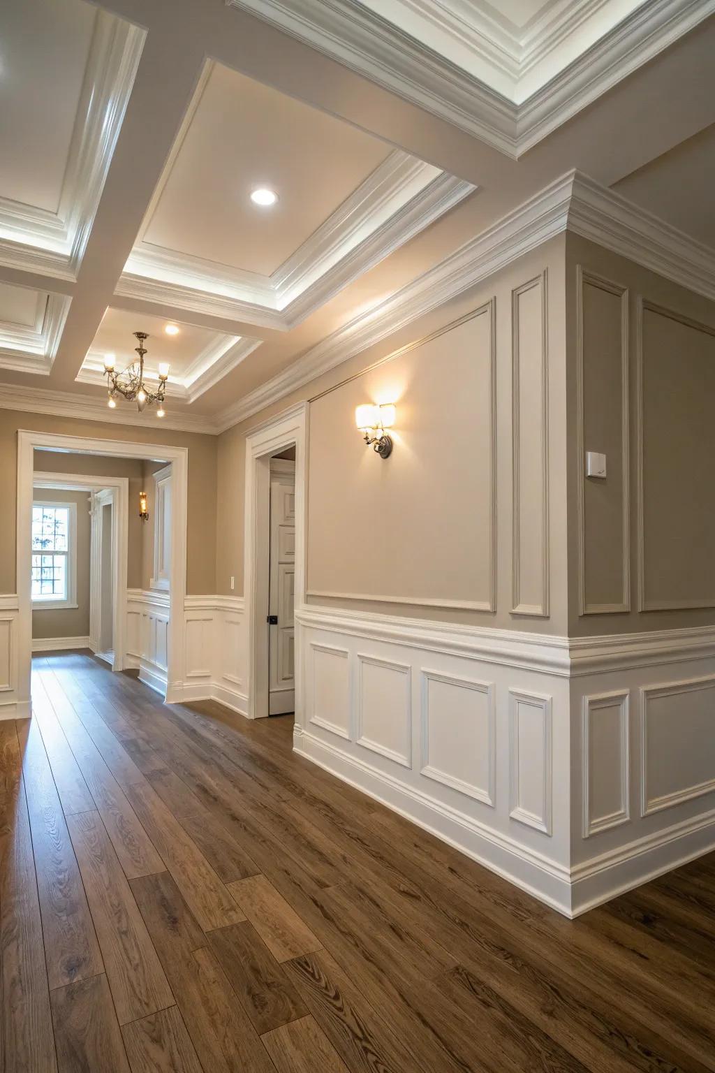 Flipping wide baseboards offers a clever alternative to crown molding.