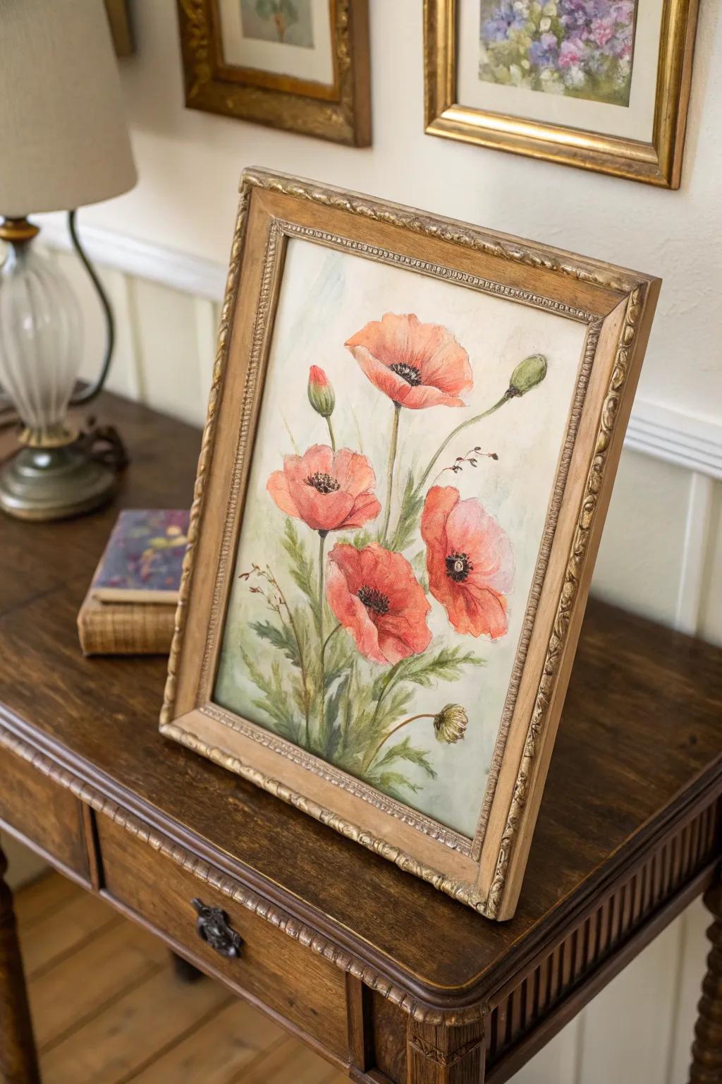 Pastel poppies bring a soft, timeless elegance to any room.