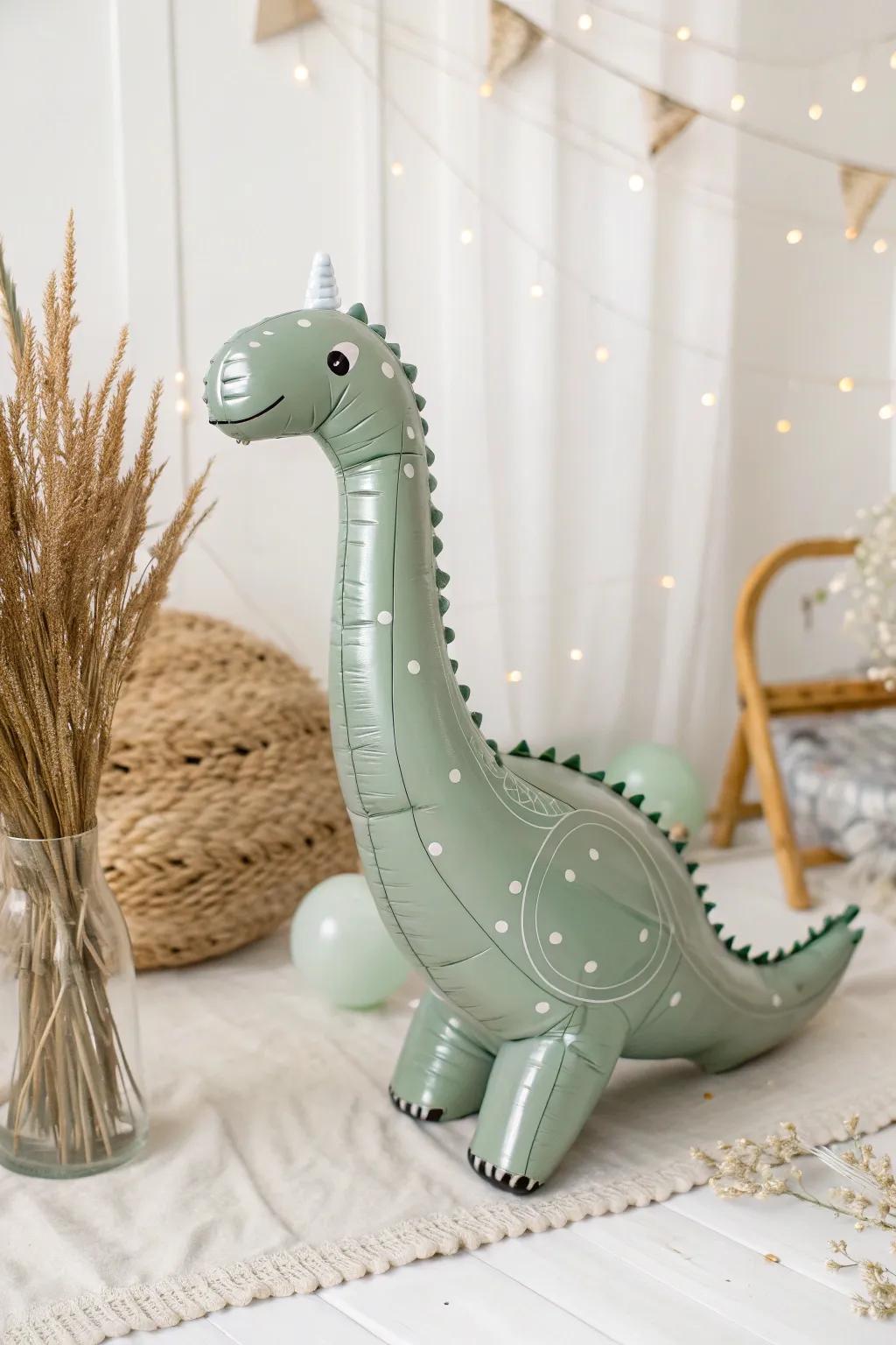 Roar into the past with this charming balloon dinosaur, where simplicity meets prehistoric elegance.