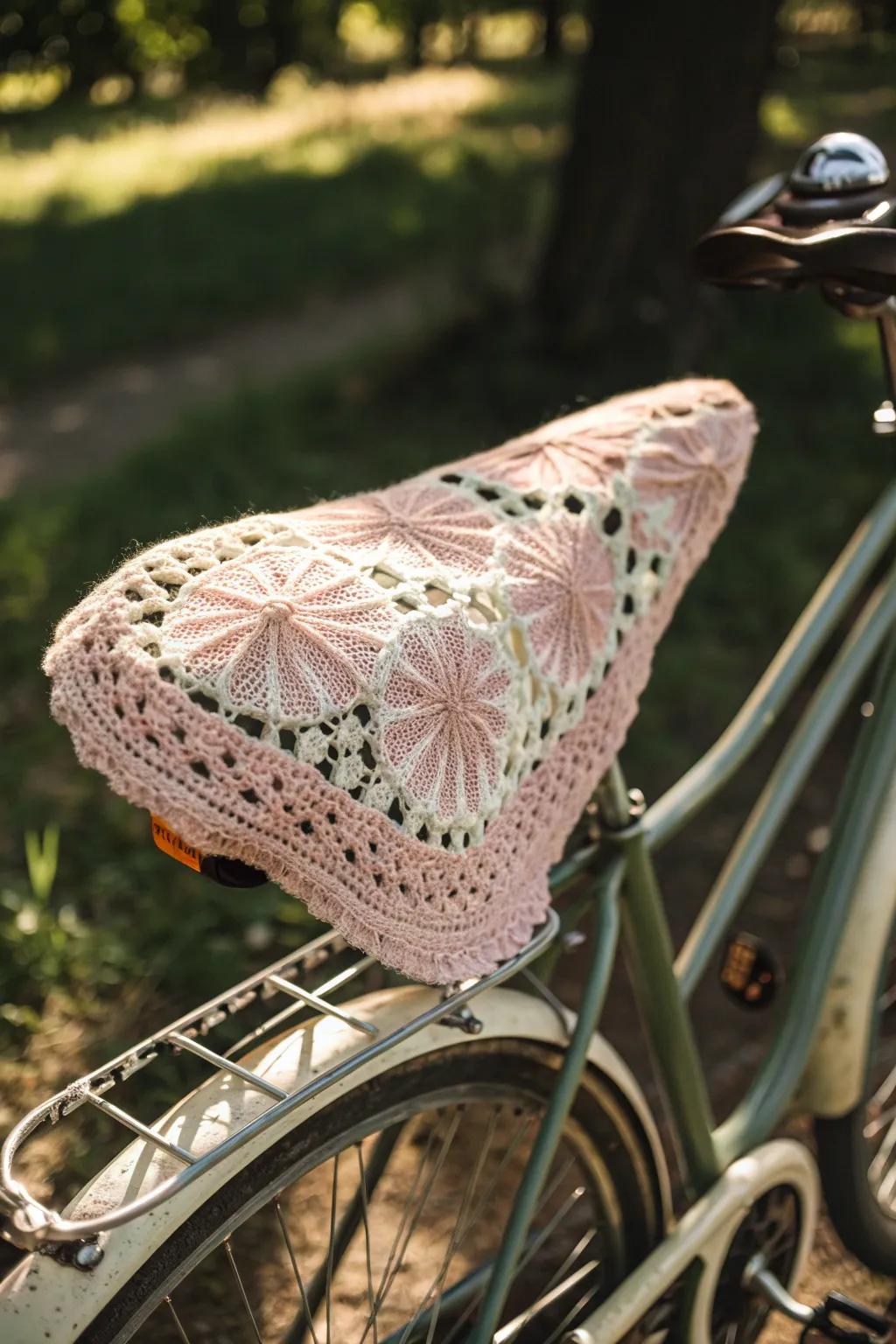 Transform your ride with a touch of handmade elegance! 🌸🚲 #CrochetCraft #BicycleStyle