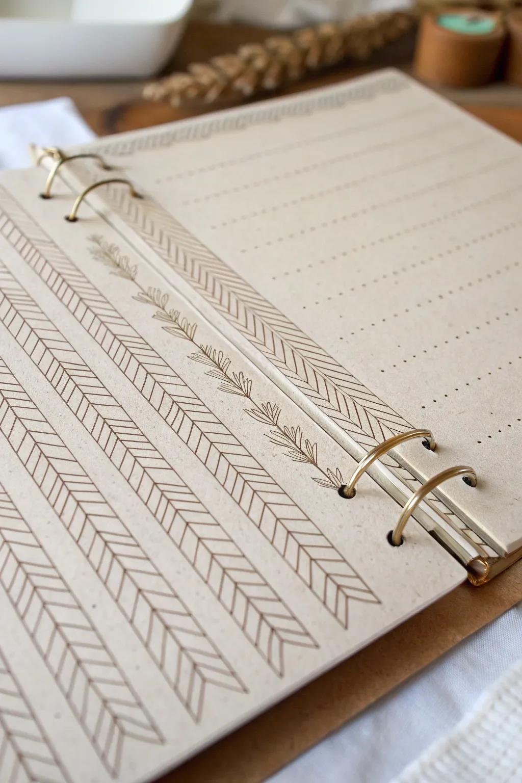 Elevate your notes with the artistry of lined patterns—where simplicity meets sophistication.