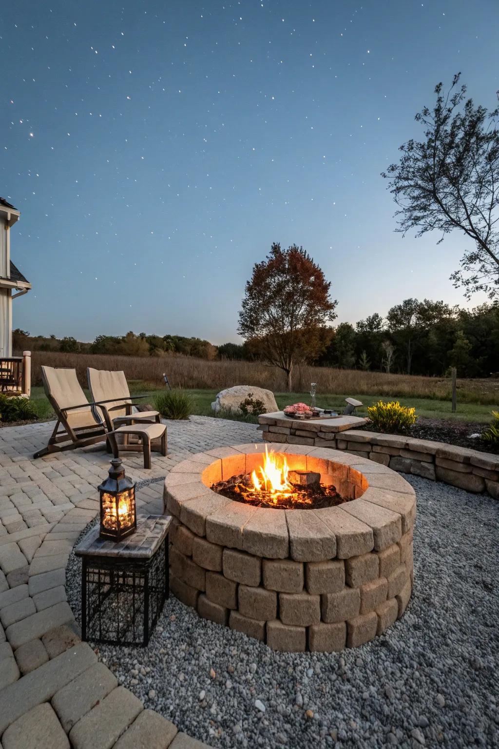 Pavers create a polished and stylish fire pit on any patio.