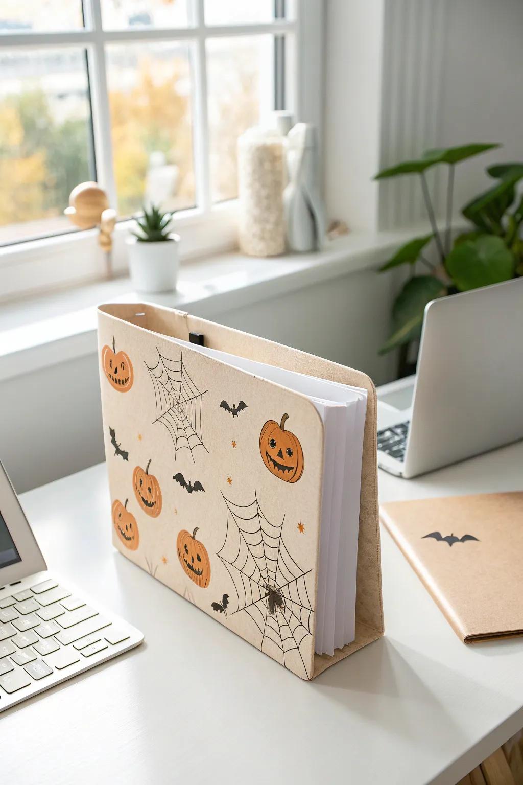 Elevate your workspace with a touch of Halloween magic through beautifully crafted file folders!
