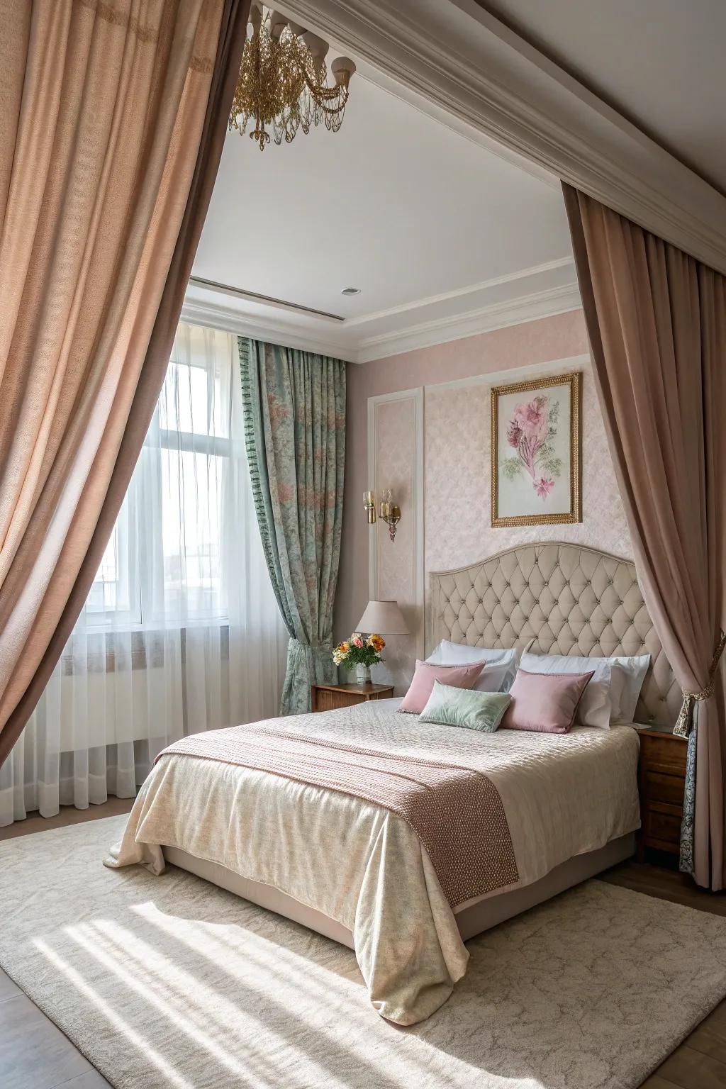 A curtain headboard offers a soft and elegant touch to your space.