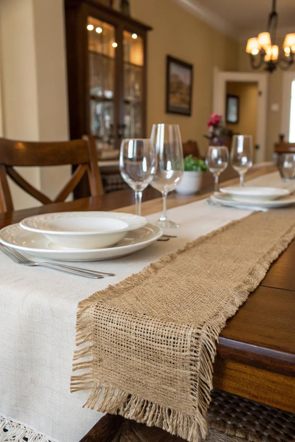 A DIY table runner adds a touch of elegance to your table decor.