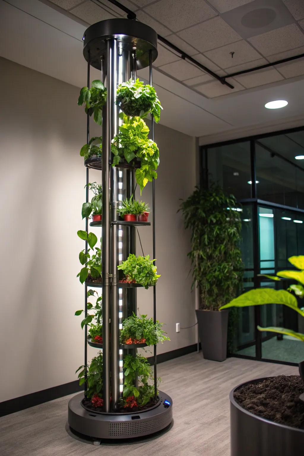 Elevate your indoor gardening with a stunning hydroponic tower garden – where craftsmanship meets nature.