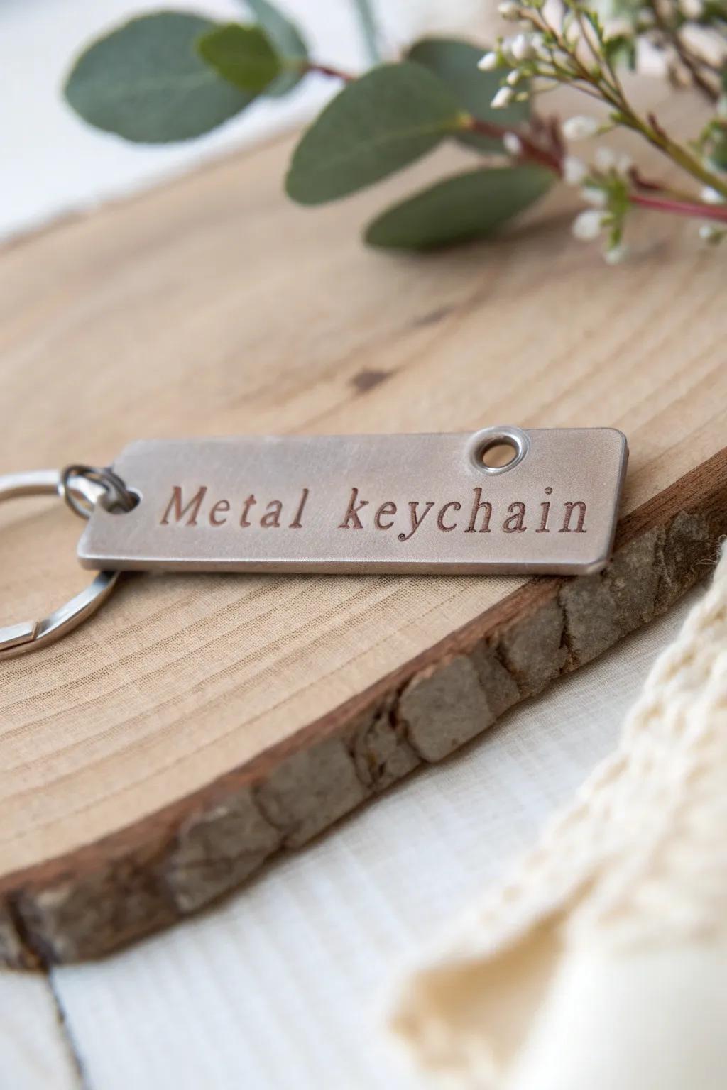 Elegance in Every Detail: Personalized Stamped Metal Keychains.