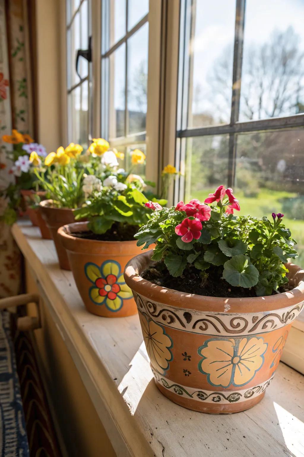 Custom terra-cotta planters, perfect for nurturing plants with style.