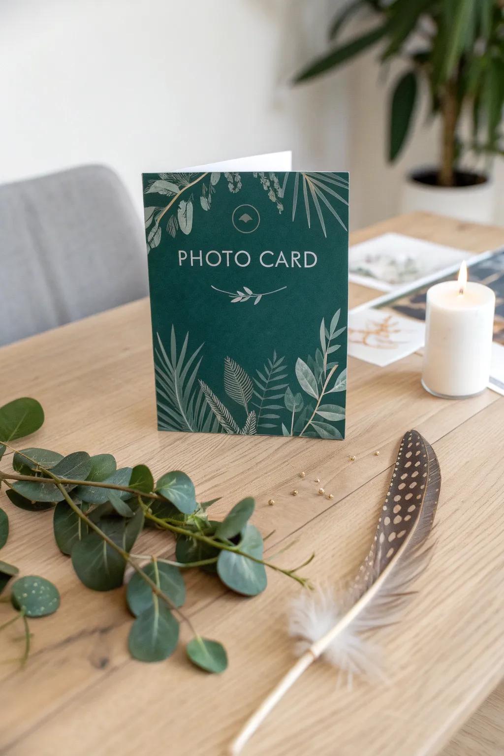 Embrace the elegance of monochrome magic with a DIY photo card that speaks volumes in simplicity.