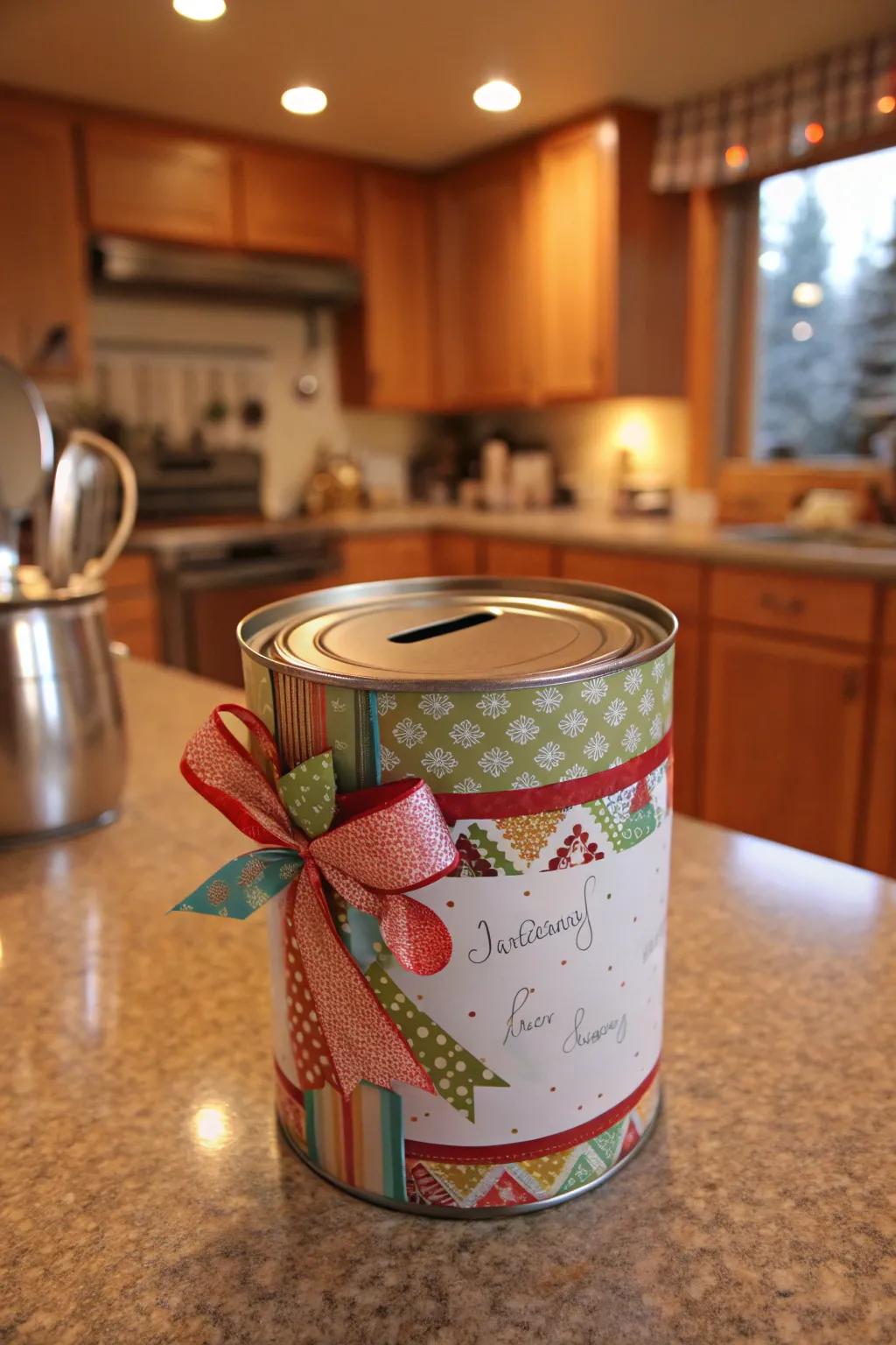 Practical coffee can piggy bank for coffee lovers.