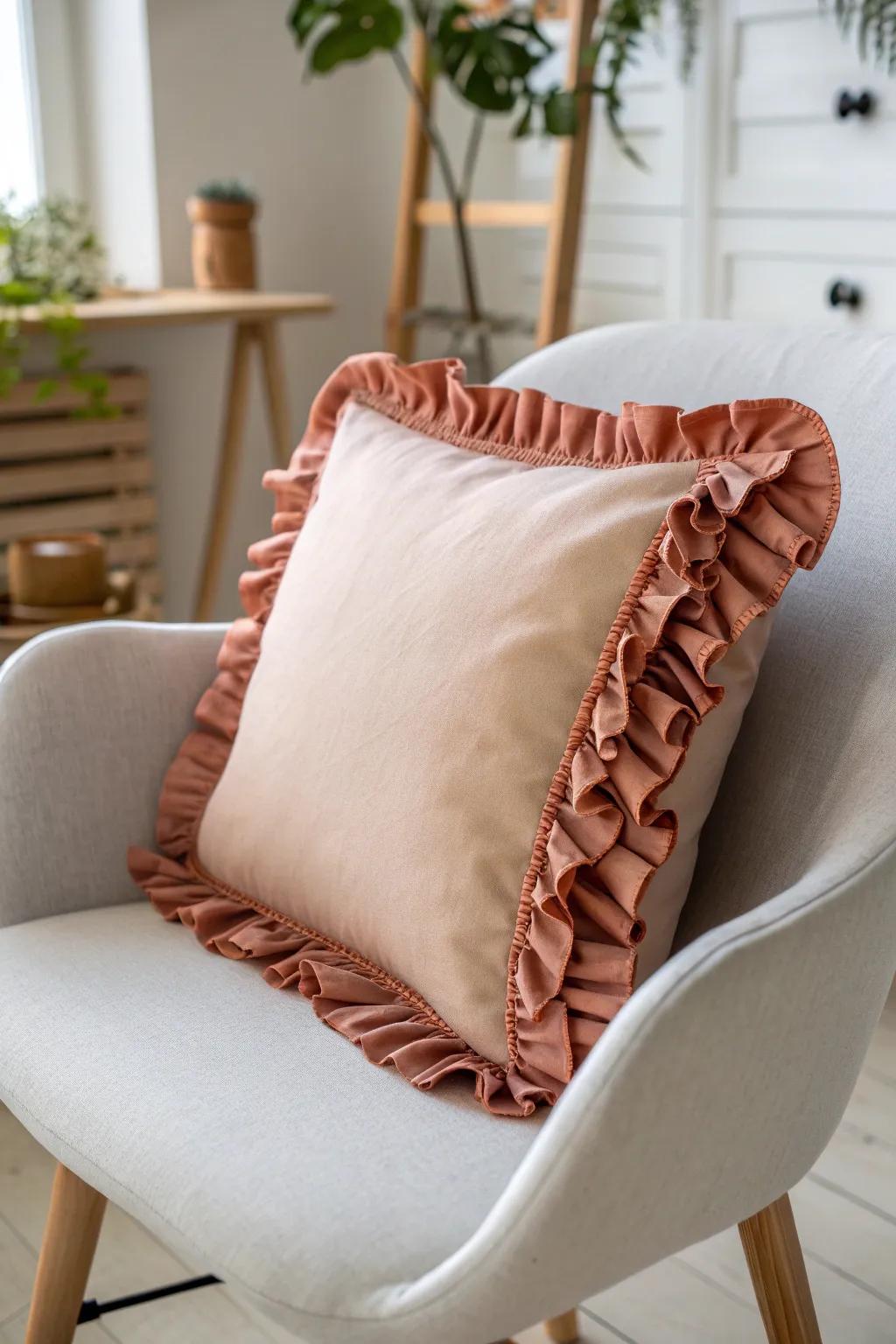 Elevate your space with the effortless elegance of ruffle edge pillows.