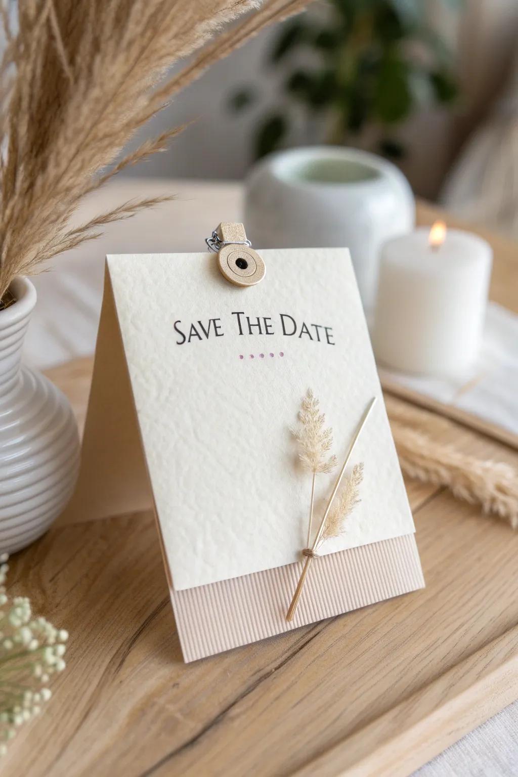 Add a playful touch to your Save the Dates with interactive pull-tabs!
