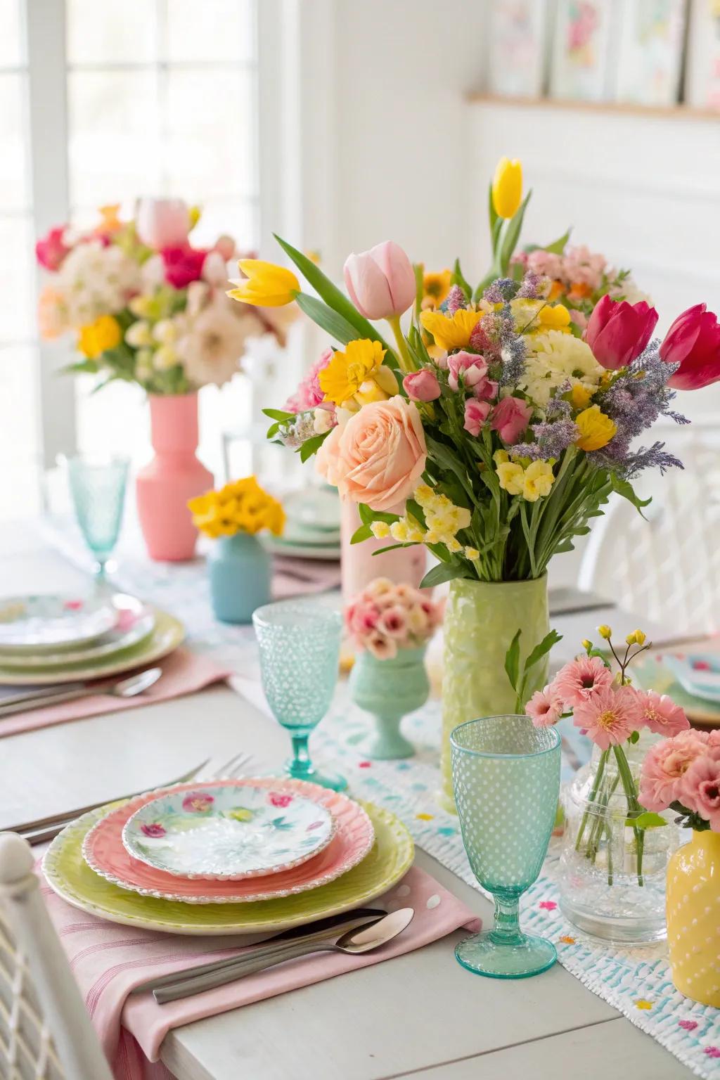 A vibrant tablescape sets the scene for delightful spring dining.