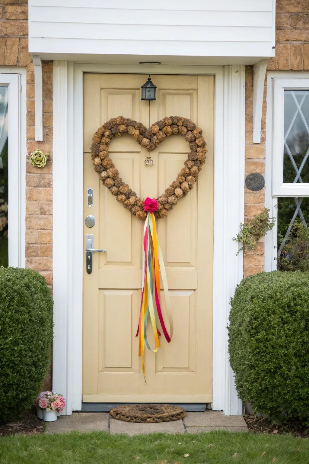 A cork heart wreath combines sustainability with style.