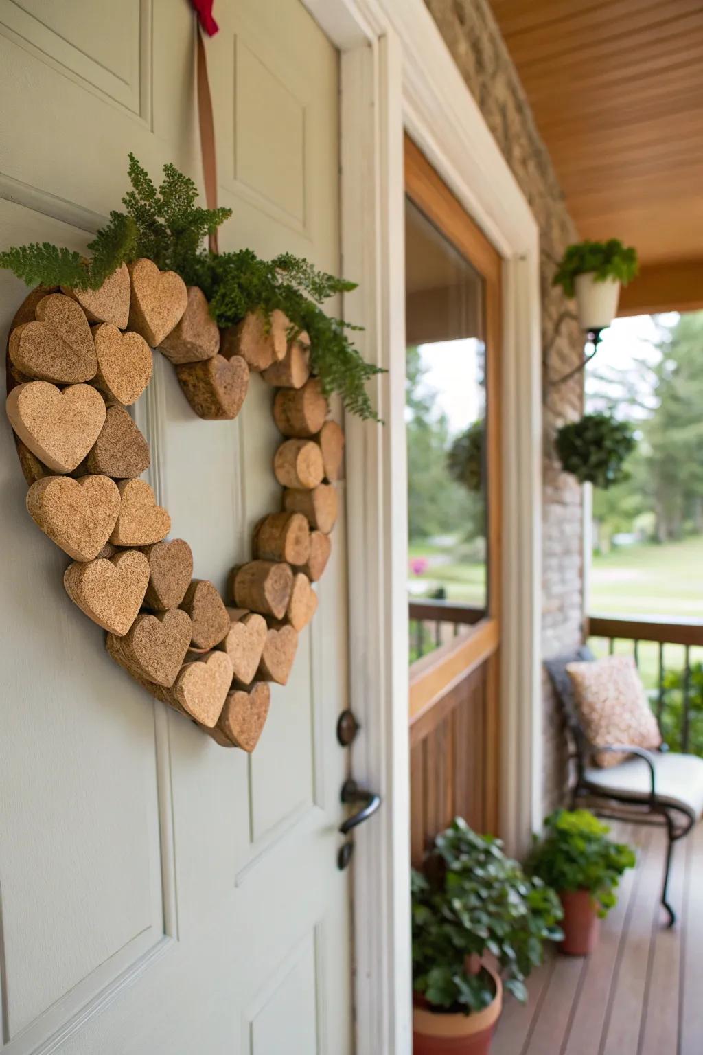 Celebrate memories with a cork heart wreath.