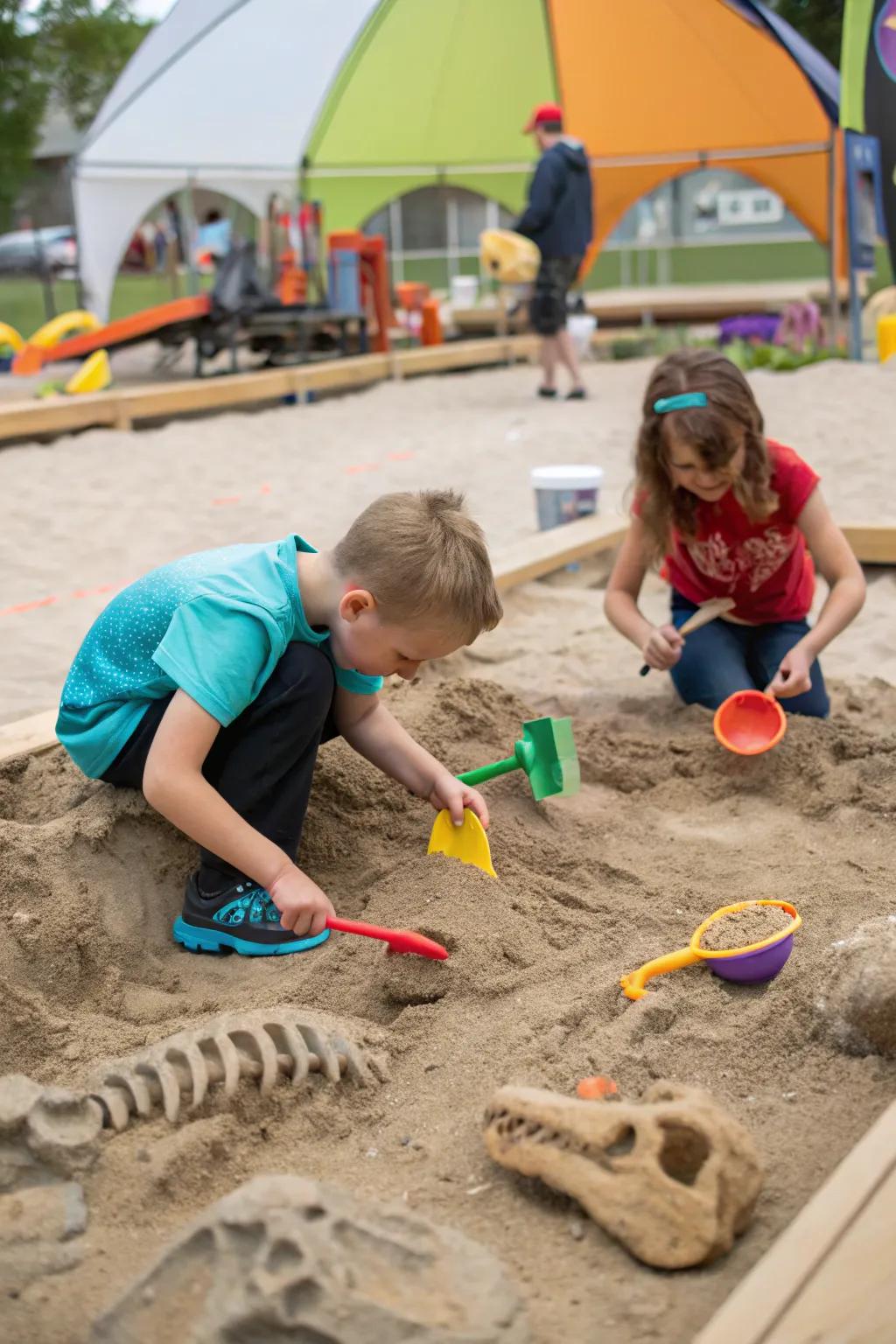 Unearth adventure with a dinosaur dig site play center.