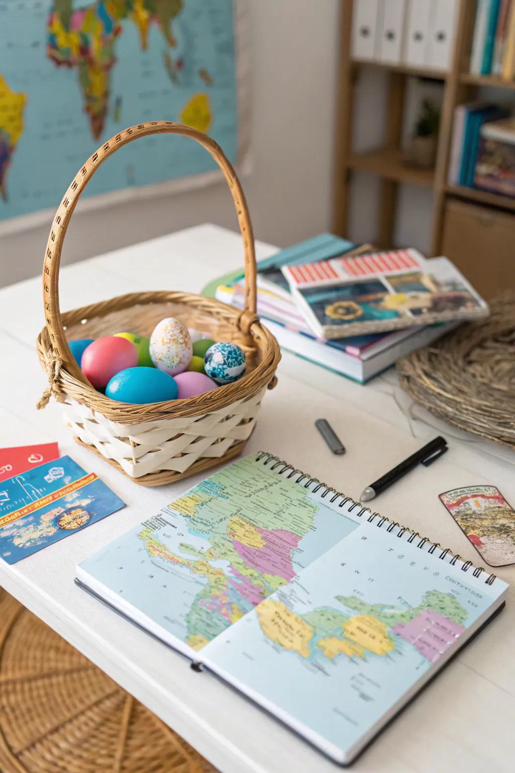 Encourage wanderlust with a travel-themed Easter basket.