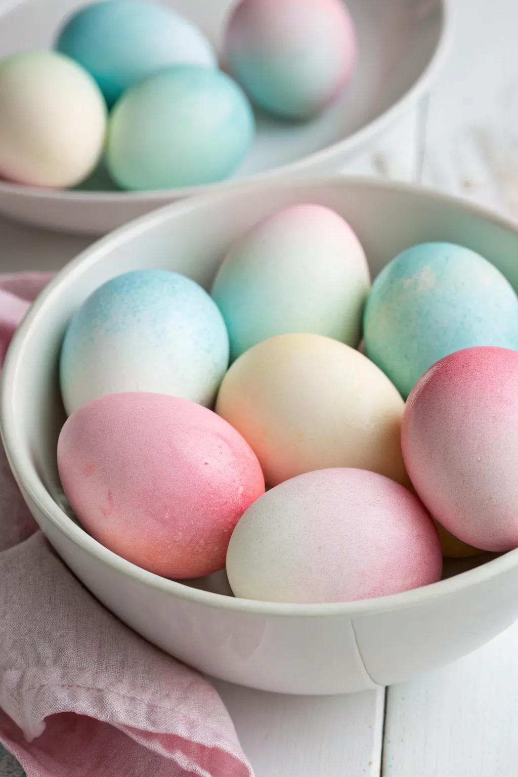 Pastel ombre eggs add a soothing touch to your Easter decor.