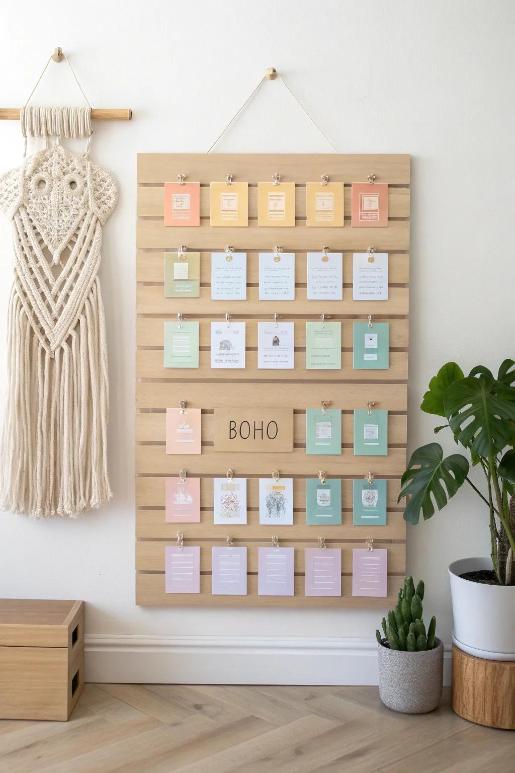 Discover the beauty of organized learning with a thematic word wall that blends simplicity and style.