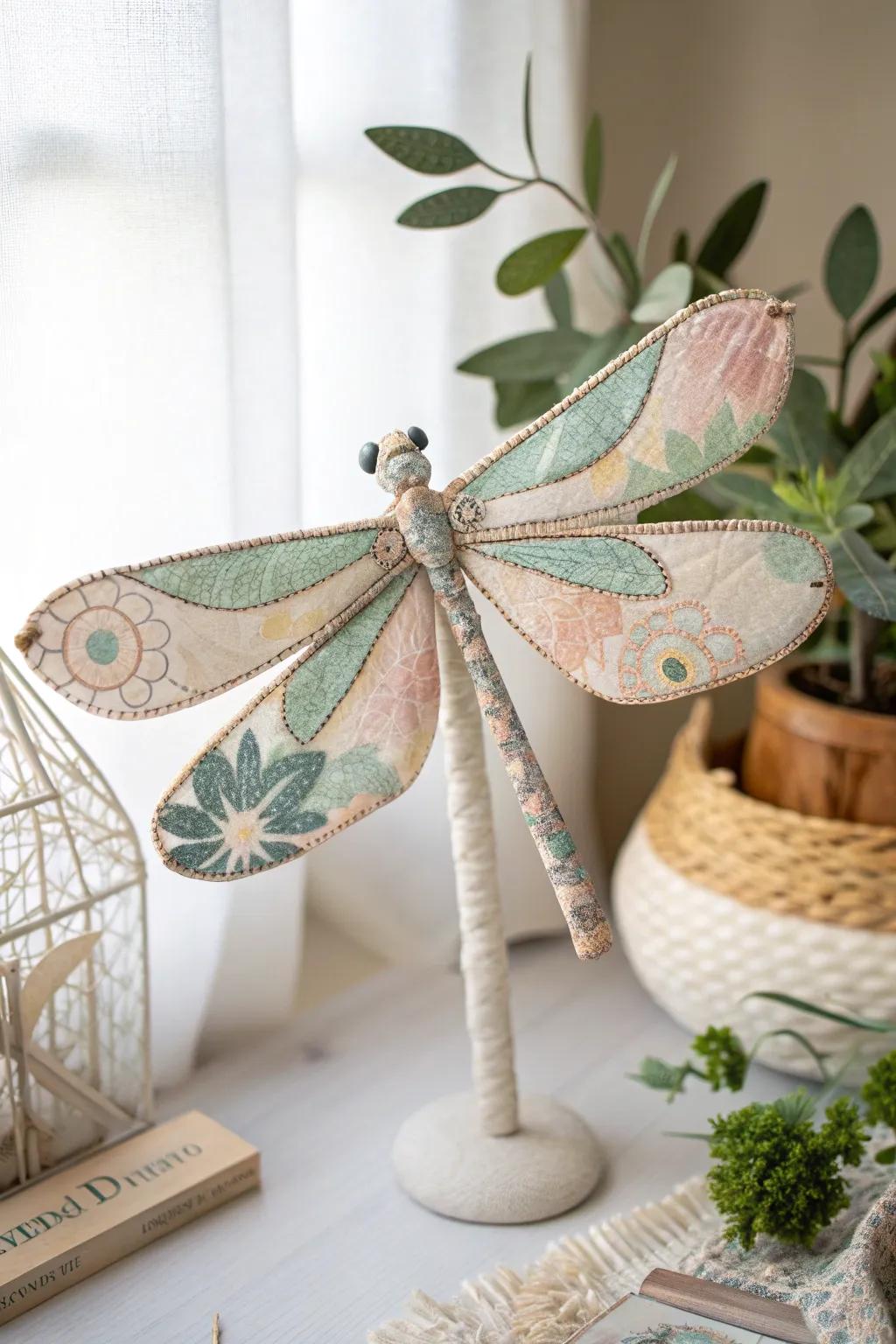Whimsical Fabric Dragonfly: A Touch of Nature's Beauty in Your Home