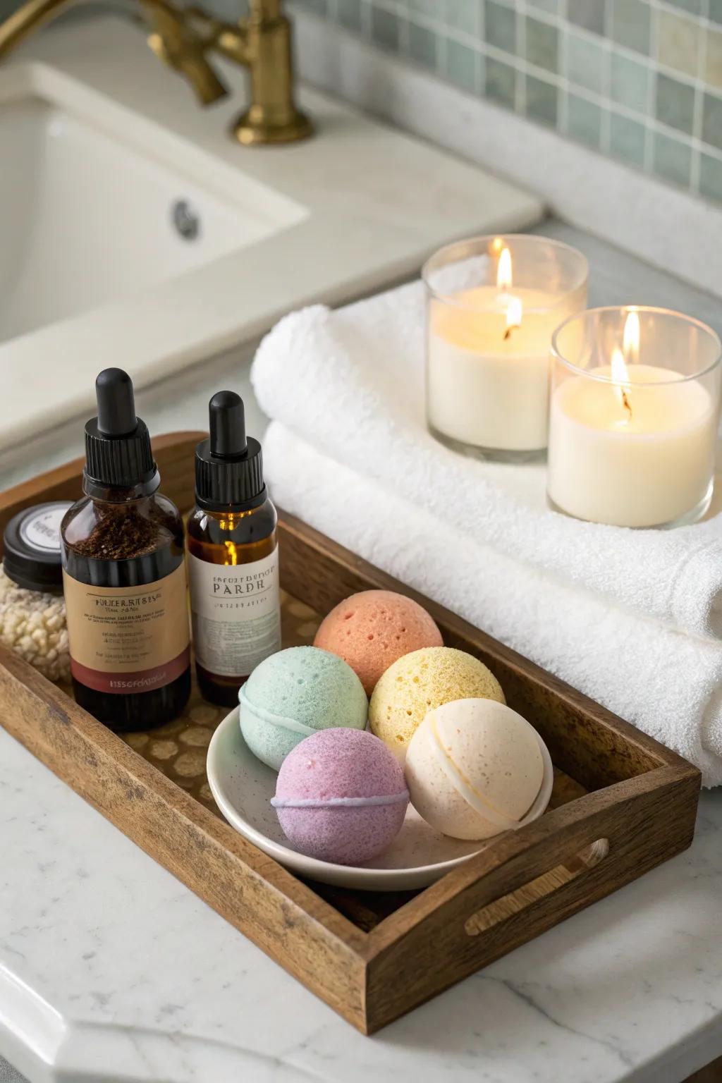 Create a relaxing retreat with a home spa kit.