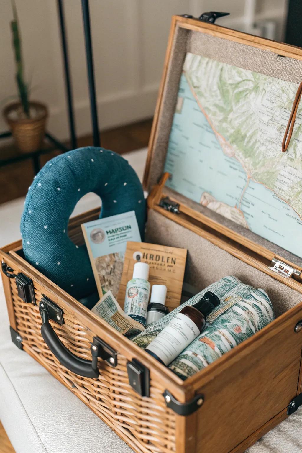 Equip dad for his adventures with a traveler's essentials basket.