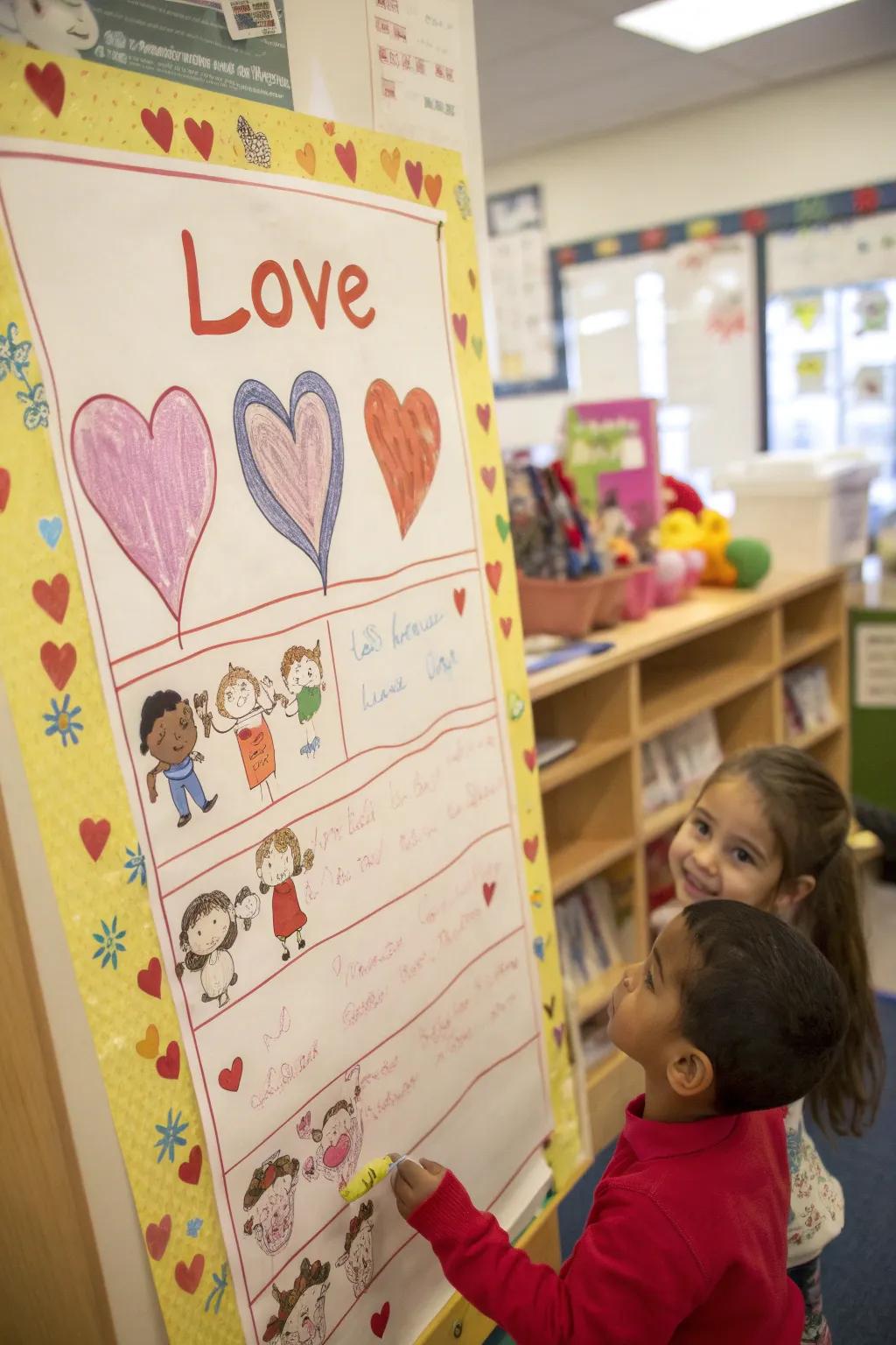 Capture the essence of love through music with this engaging bulletin board.