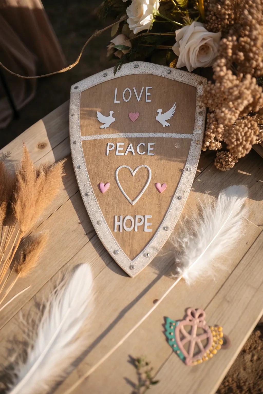 Embrace the power of forgiveness with this handcrafted shield, a symbol of protection for the heart.