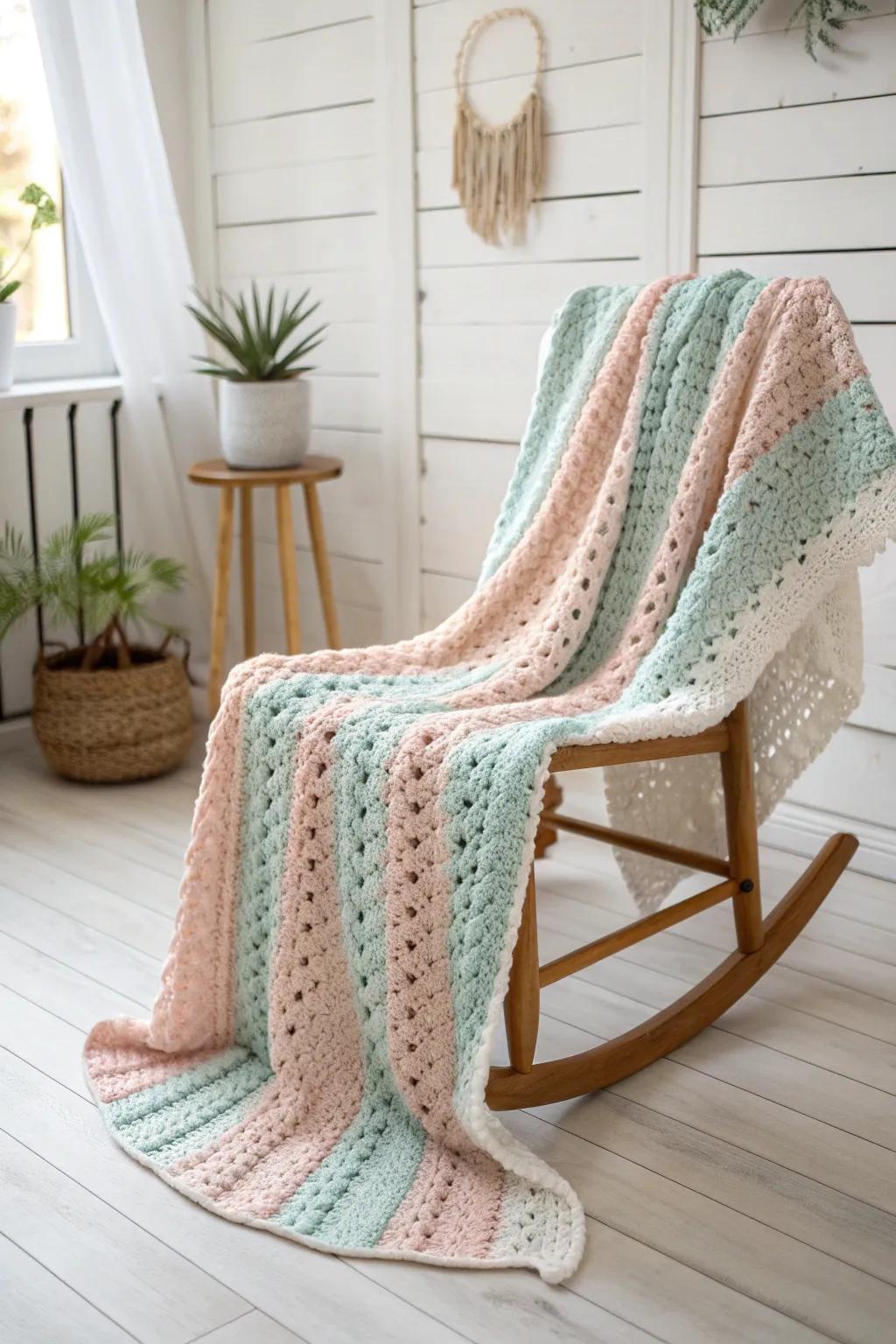 Wrap your little one in the timeless warmth and beauty of a shell stitch crochet blanket.