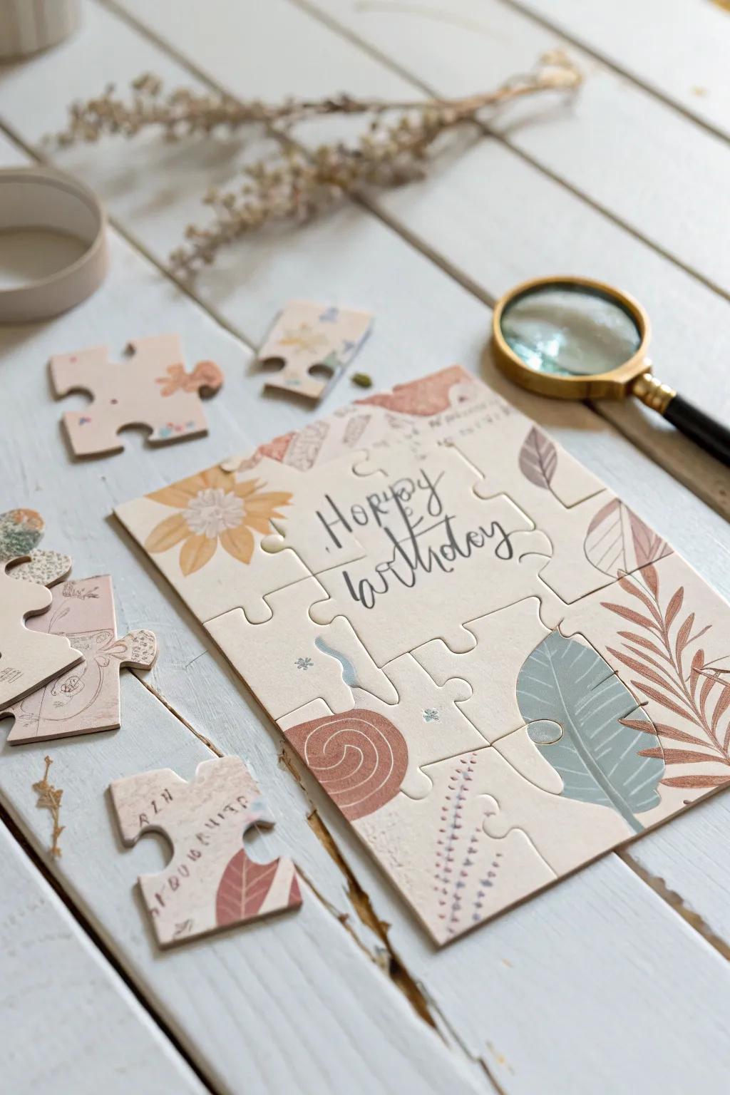 Piece together joy with this charming DIY birthday card puzzle – a delightful surprise for someone special!